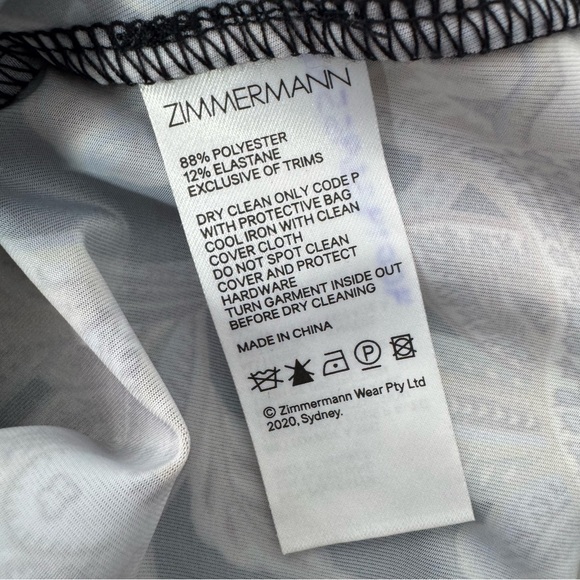 Zimmermann dress paisley floral soft stretchy lace detail trim adjustable straps - Picture 6 of 10